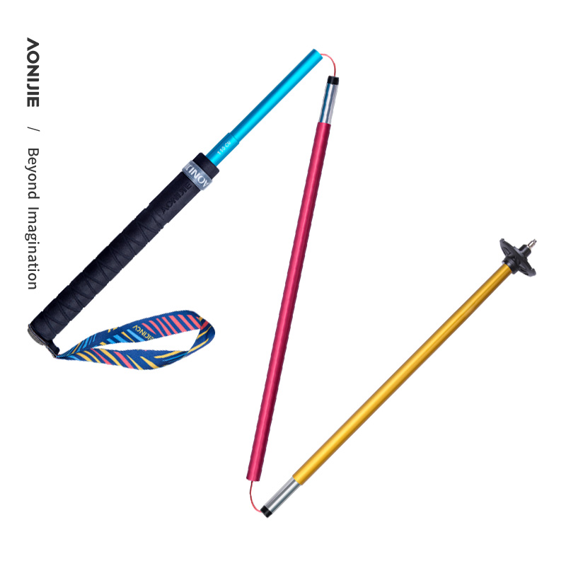 Trekking Pole Carbon - 2 Stück AONIJIE Neue Faltbare Outdoor-Schnellverschluss-Wanderstöcke