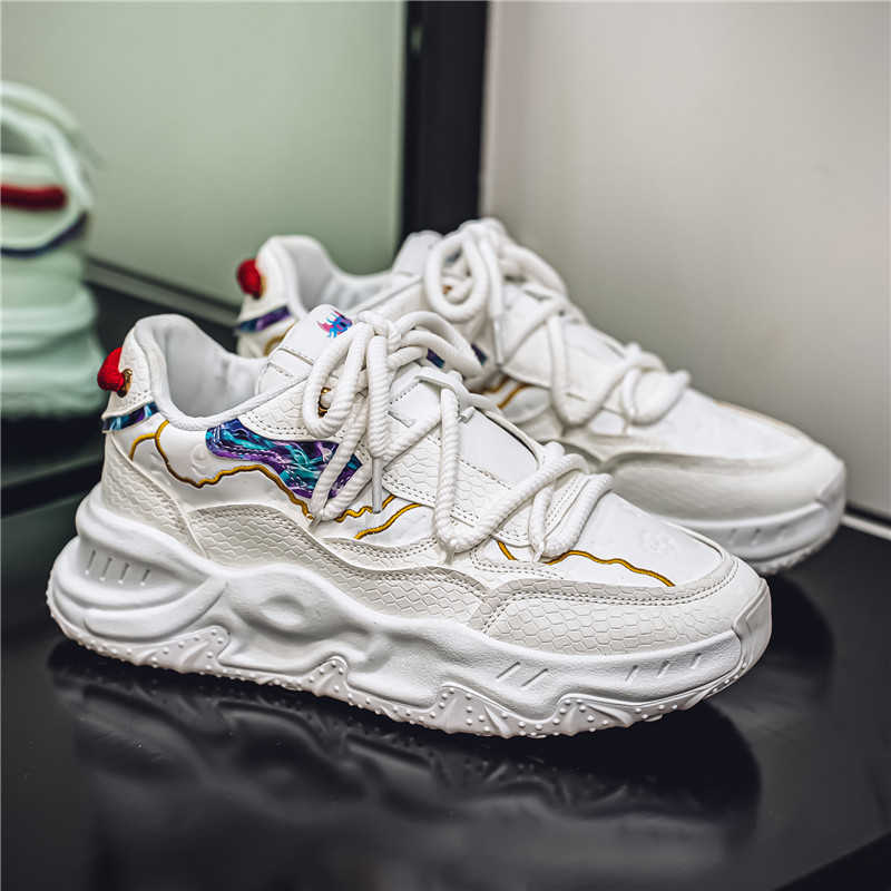 Running Shoes Men - Runde Fußbett-Sneaker mit gewebtem Obermaterial, Größe