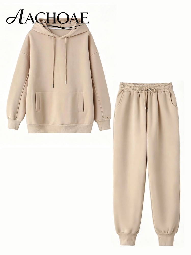 Joggers Pants - AACHOAE Damen-Trainingsanzug, Kapuzenpullover und Jogginghose, Set,