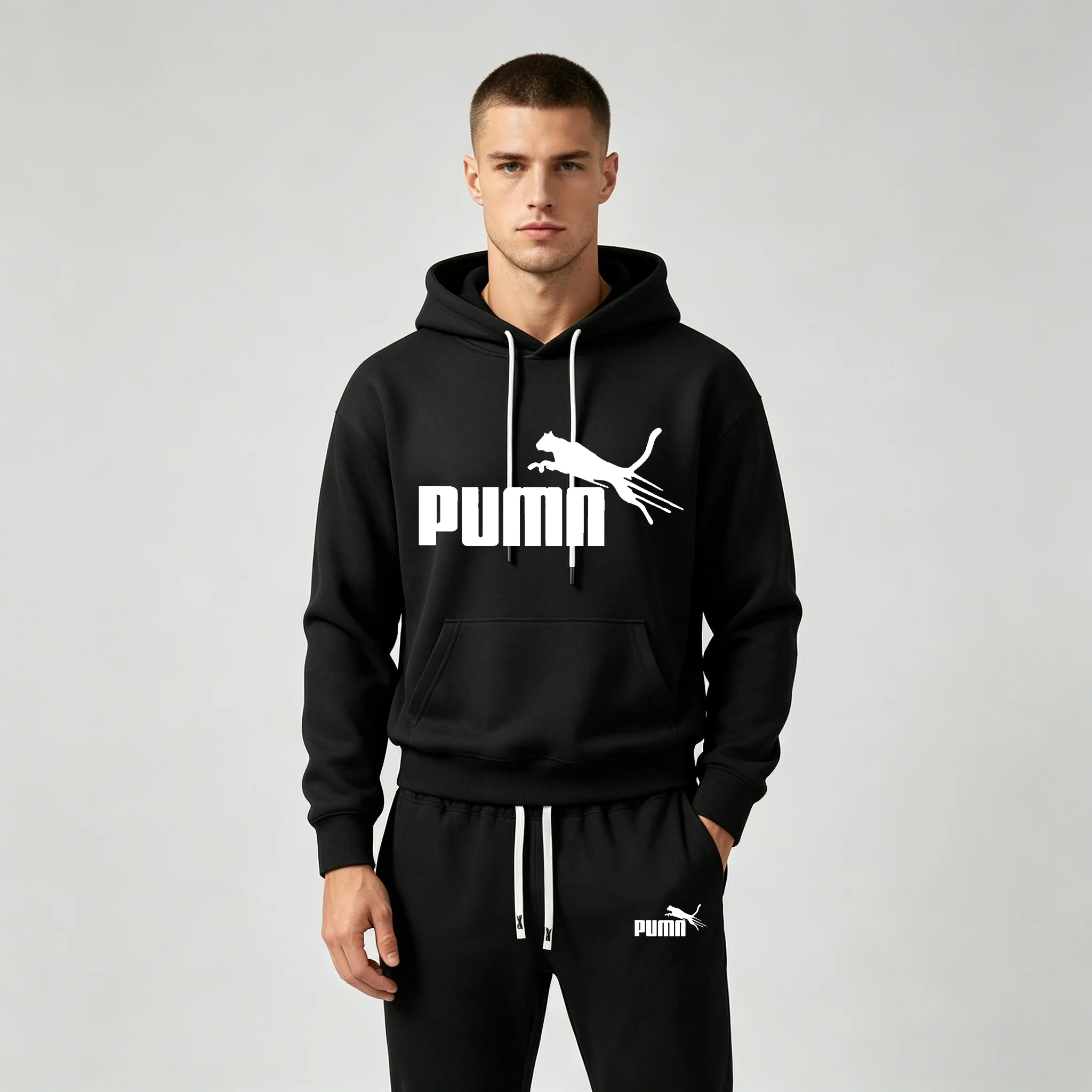 Joggers Pants - Herren-Trainingsanzug mit Buchstaben-Print, Hoodie + Jogginghose,